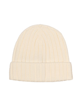 Strickmütze aus Wolle - Creme