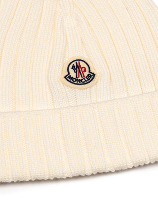 Strickmütze aus Wolle - Creme