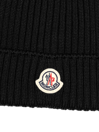 Strickmütze aus Wolle - Schwarz