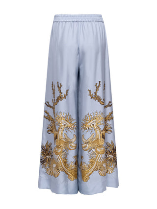 Palazzo-Hose aus Seiden-Twill
