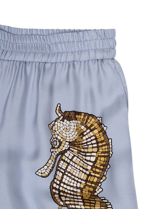 Palazzo-Hose aus Seiden-Twill