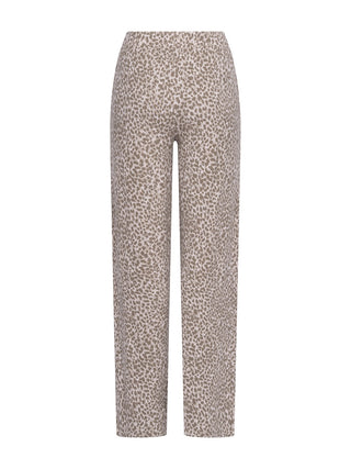 Weite Hose aus Jersey in Leoparden-Print