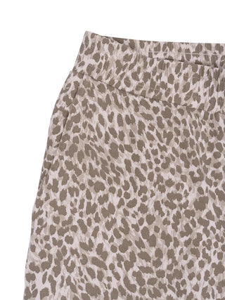 Weite Hose aus Jersey in Leoparden-Print
