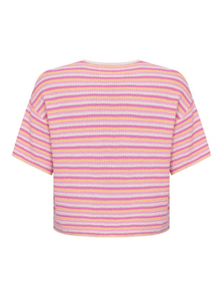 Gehäkeltes T-Shirt mit Streifen