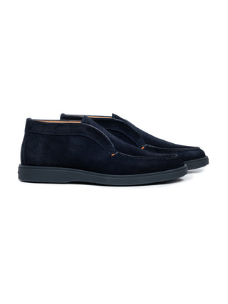 Blaue Desert Boot aus Velourleder