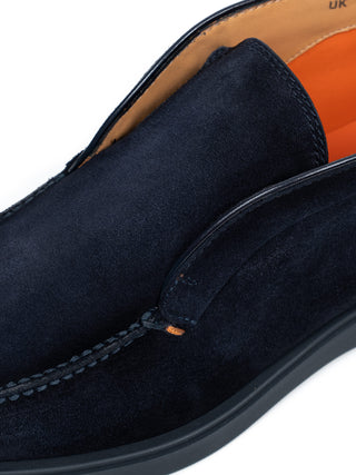 Blaue Desert Boot aus Velourleder