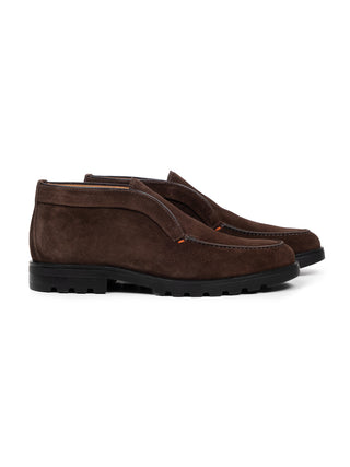 Braune Detroit Boots in Velourleder