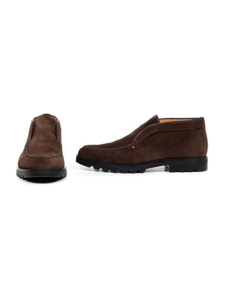 Braune Detroit Boots in Velourleder