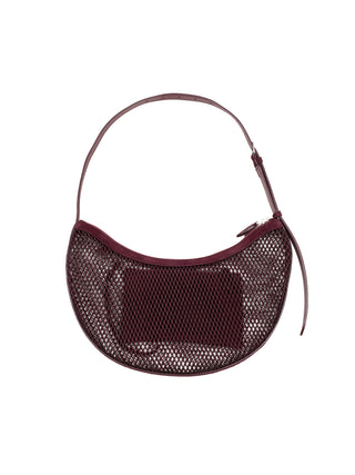 Demi Lune Tasche aus Netzstoff und Wildleder