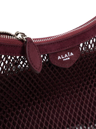Demi Lune Tasche aus Netzstoff und Wildleder