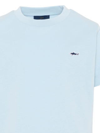 T-Shirt mit Logo - Hellblau