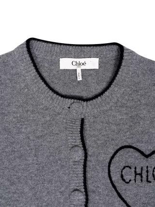 Cardigan mit Herz und Logo-Schriftzug