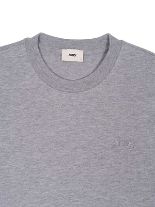 T-Shirt mit Logo-Schriftzug in Grau