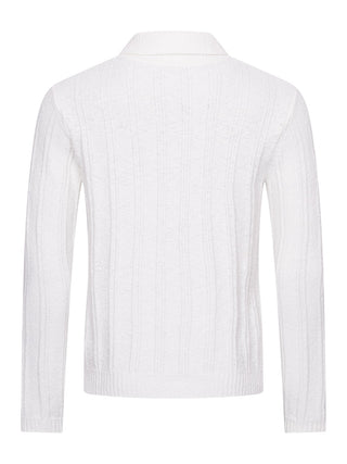 Boucle Poloshirt mit langen Armen