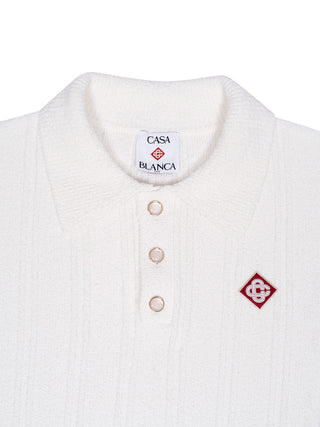 Boucle Poloshirt mit langen Armen