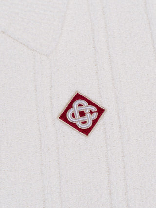 Boucle Poloshirt mit langen Armen