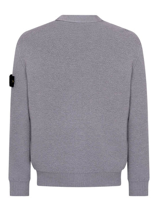 Cardigan aus Wolle mit Logo-Patch in Grau