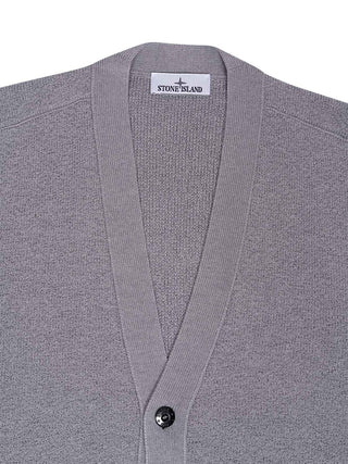 Cardigan aus Wolle mit Logo-Patch in Grau