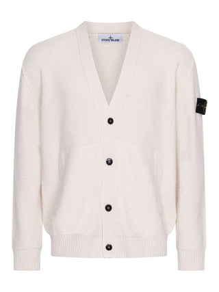 Cardigan mit Logo-Patch in Beige