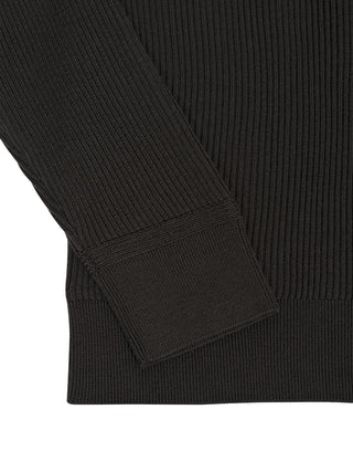 Gerippte Strickjacke mit Logo-Patch