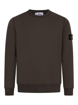 Sweatshirt mit Logo-Patch in Khaki