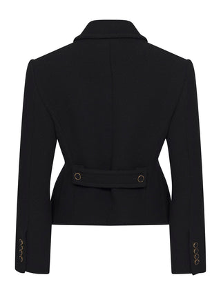 Schwarze Jacke aus Wollmischgewebe