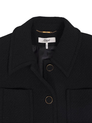 Schwarze Jacke aus Wollmischgewebe