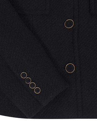 Schwarze Jacke aus Wollmischgewebe