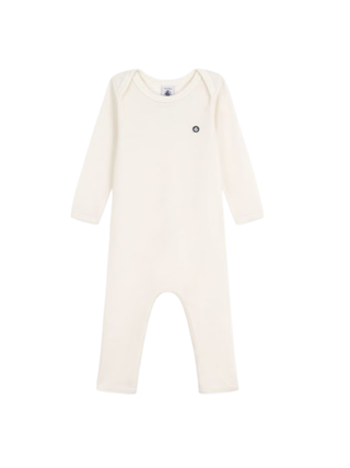 Langbeiniger Baby-Body aus Wolle und Baumwolle