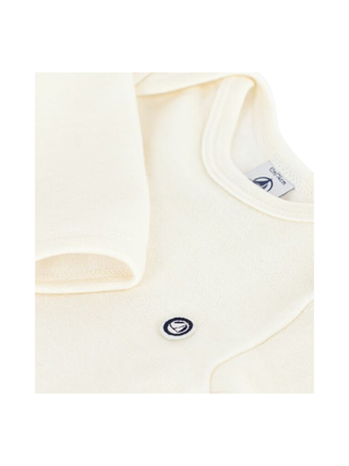 Langärmeliger Baby-Body aus Wolle und Baumwolle