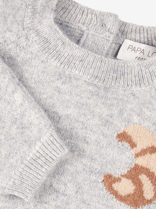 Kaschmir Pullover Croissant Hellgrau