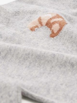 Kaschmir Pullover Croissant Hellgrau