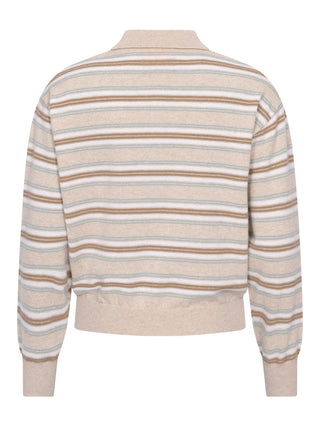 Collegiate Stripe Polo in Sandstone