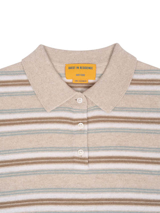 Collegiate Stripe Polo in Sandstone