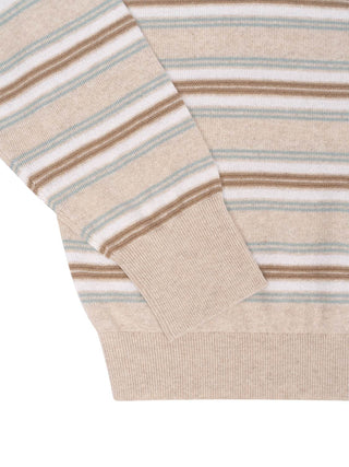Collegiate Stripe Polo in Sandstone