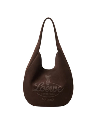 Roomy Hobo Bag aus Velours-Kalbsleder