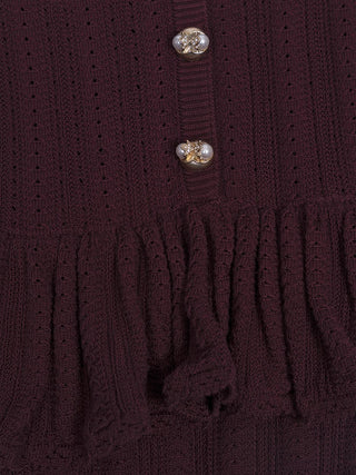 Gestricktes Midikleid in Bordeaux