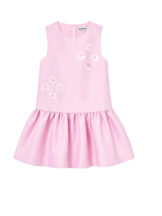 Taftkleid mit Paillettenstickerei Rosa