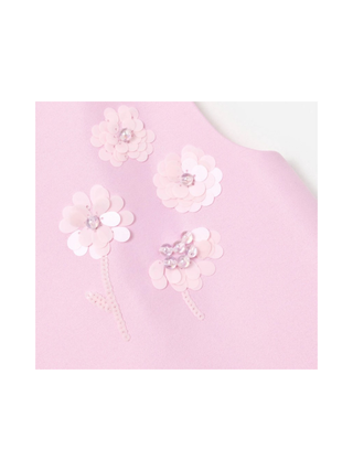 Taftkleid mit Paillettenstickerei Rosa