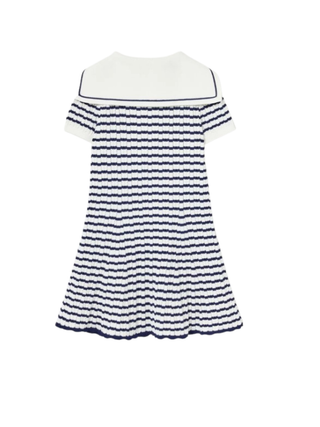 Pointelle-Strickkleid mit Matrosenkragen