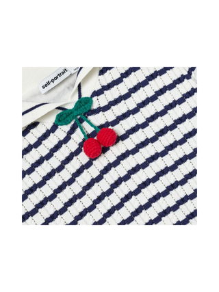 Pointelle-Strickkleid mit Matrosenkragen