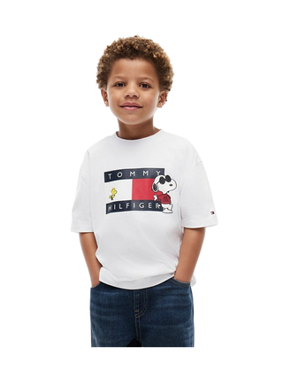 T-Shirt aus Jersey mit Peanuts Flag-Grafik Weiß