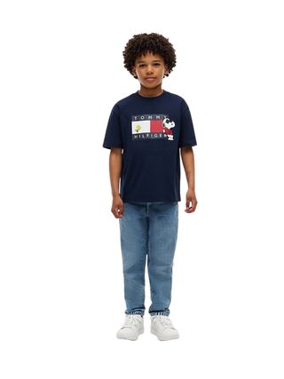 T-Shirt aus Jersey mit Peanuts® Flag-Grafik Dark Blue