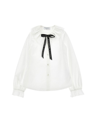 Popeline Bluse mit Schleife