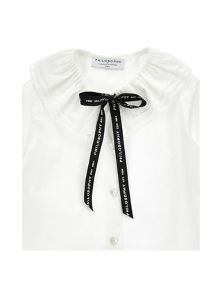 Popeline Bluse mit Schleife