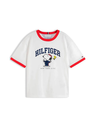 Peanuts Ringer T-Shirt Weiß