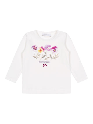 Langarmshirt mit Applikation – Creme