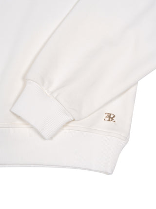 Besticktes Sweatshirt - Creme