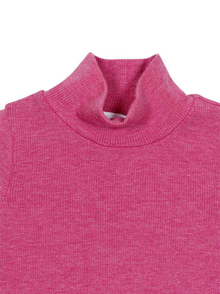 Langarm-Shirt mit Stehkragen und Logo – Rosa