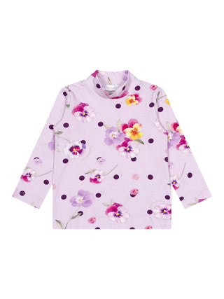 Geblümter Rollkragenpullover – Lila